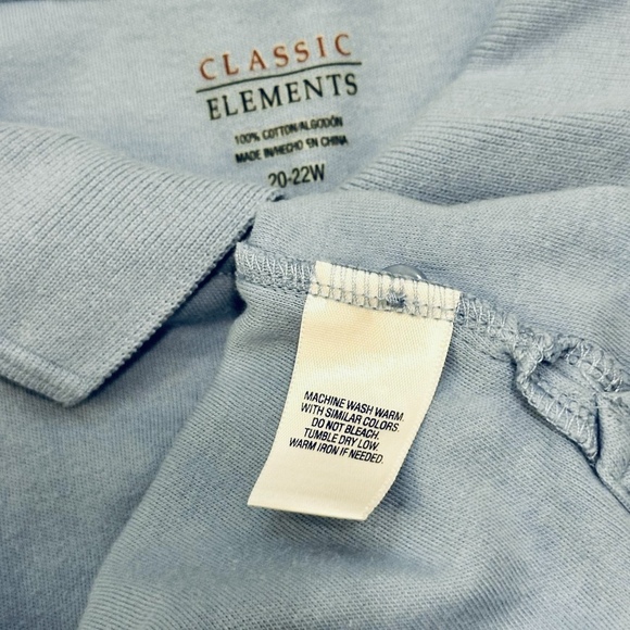 Classic Elements XL Cotton polo sleeveless top in Blue - Picture 7 of 8